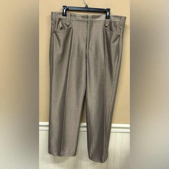 Circle S Western Brown Dress Slacks Pants Men's 38 x 27.5 hemmed - Picture 1 of 7